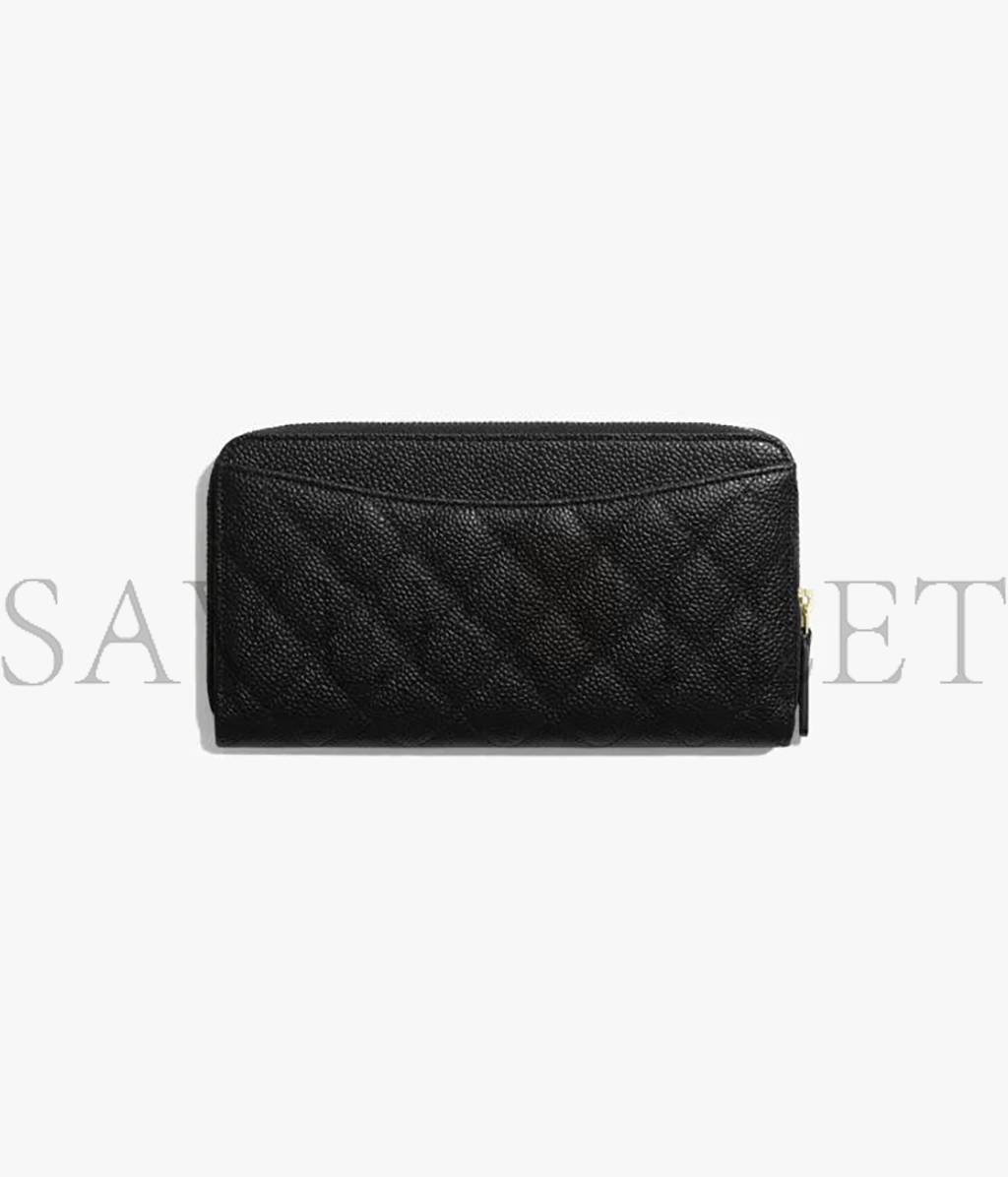 Ch*el classic long flap wallet gold hardware ap0241 y33352 nj523 (19.5*10.5*3cm)